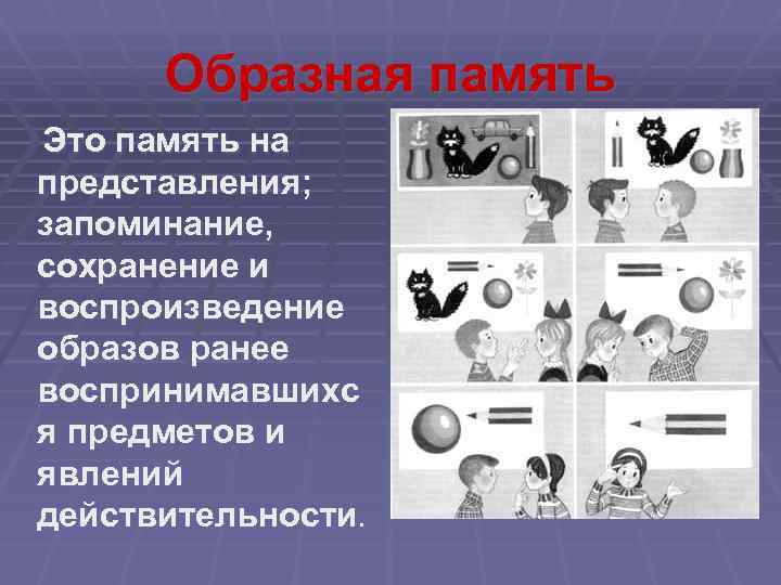 Образная память. Наглядно образная память. Особенности образной памяти. Виды образной памяти в психологии.