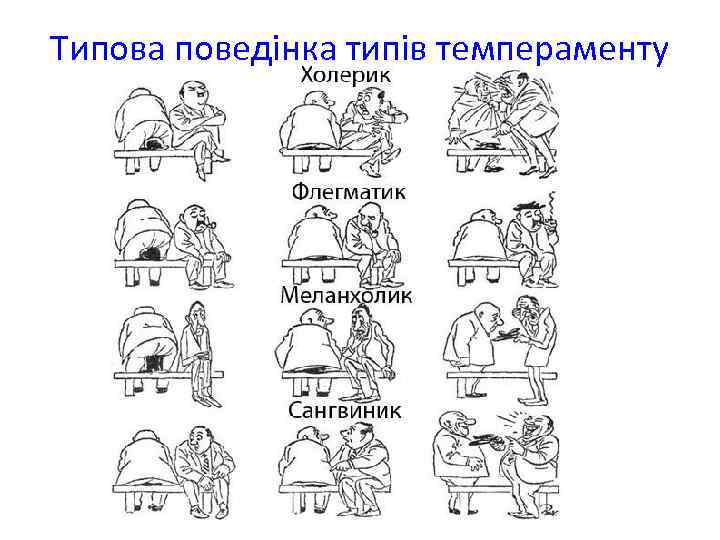 Типова поведінка типів темпераменту 