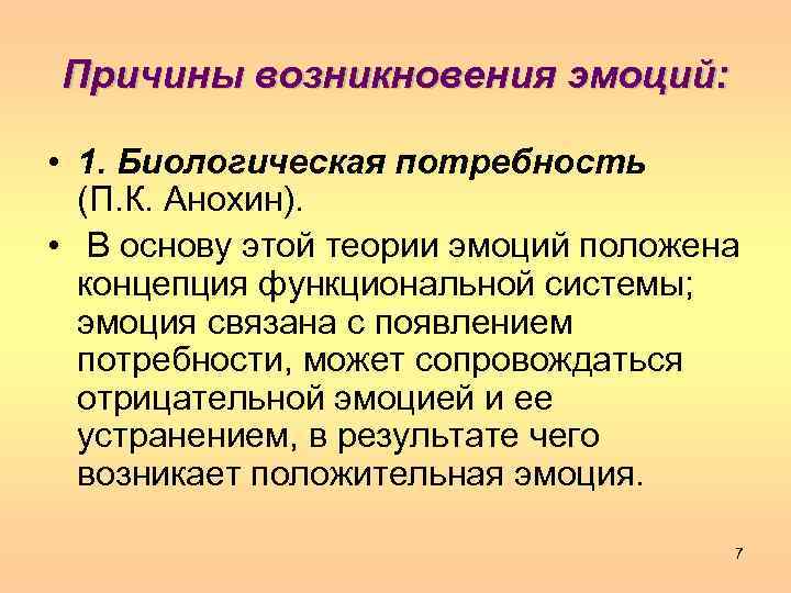 Механизм возникновения эмоций проект