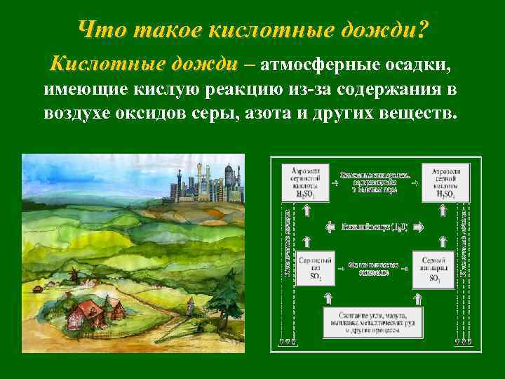 Что такое кислотные дожди? дожди Кислотные дожди – атмосферные осадки, дожди имеющие кислую реакцию