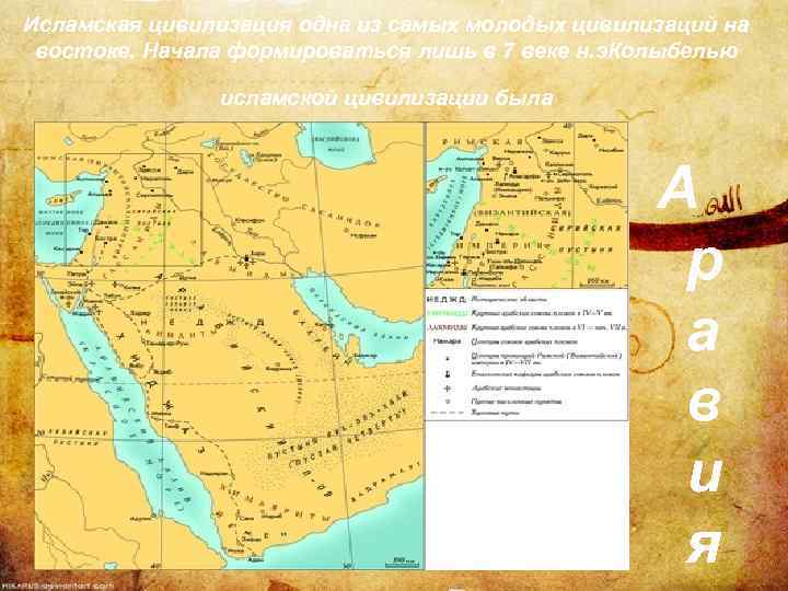 Исламская цивилизация одна из самых молодых цивилизаций на востоке. Начала формироваться лишь в 7