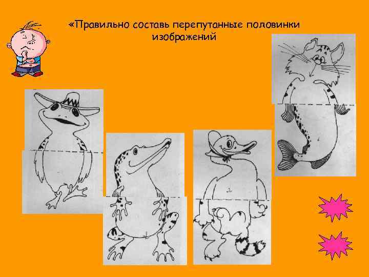  «Правильно составь перепутанные половинки изображений 