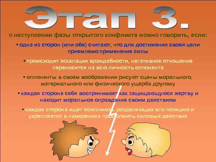 о наступлении фазы открытого конфликта можно говорить, если: • одна из сторон (или обе)