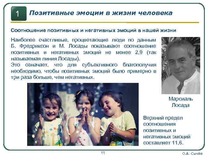 1 Позитивные эмоции в жизни человека Соотношение позитивных и негативных эмоций в нашей жизни