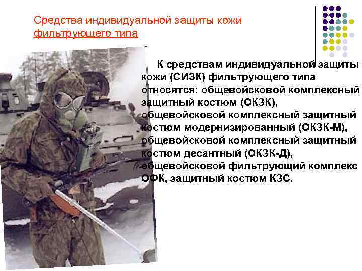 Средства индивидуальной защиты кожи фильтрующего типа К средствам индивидуальной защиты кожи (СИЗК) фильтрующего типа