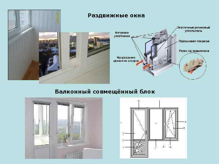 Раздвижные окна Балконный совмещённый блок 