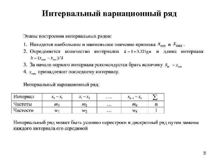 Интервальный ряд