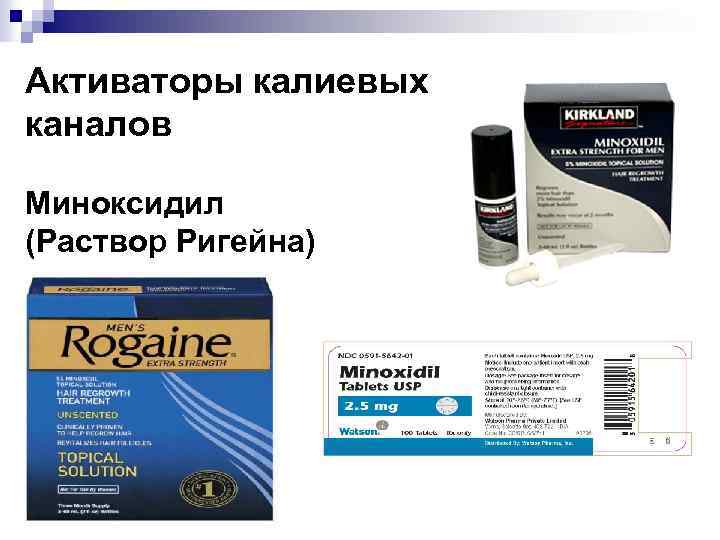 Активаторы калиевых каналов Миноксидил (Раствор Ригейна) 