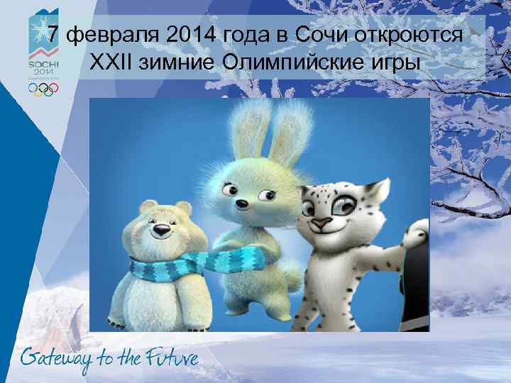 7 февраля 2014 года в Сочи откроются XXII зимние Олимпийские игры 