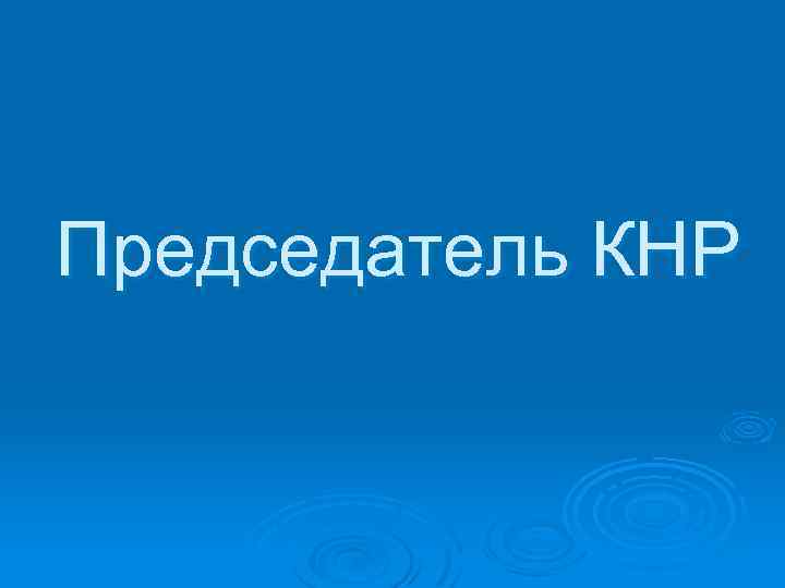 Председатель КНР 