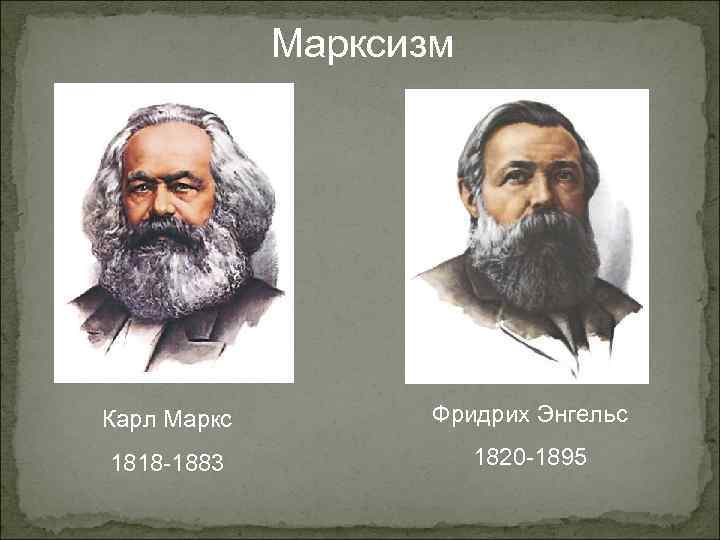  Марксизм Карл Маркс Фридрих Энгельс 1818 -1883 1820 -1895 