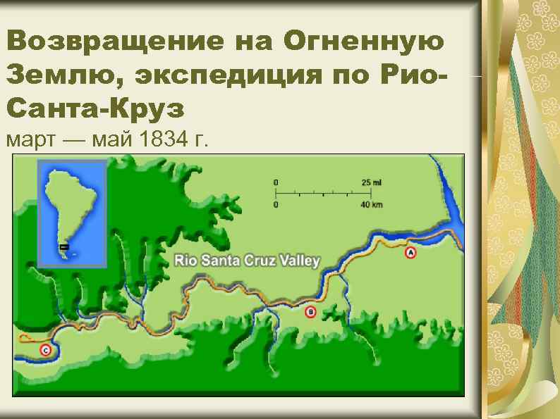 Возвращение на Огненную Землю, экспедиция по Рио. Санта-Круз март — май 1834 г. 
