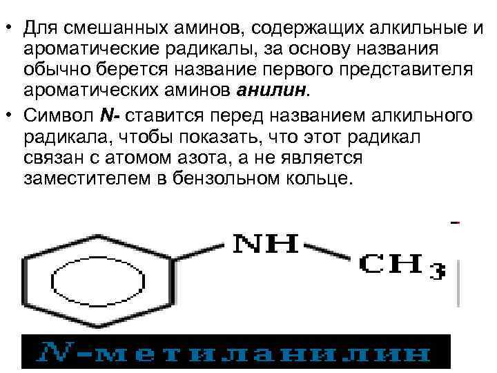 Известно соединение содержащее. Названия ароматических Аминов. Ароматические радикалы названия. Неароматический радикал название. Азотсодержащие радикалы.