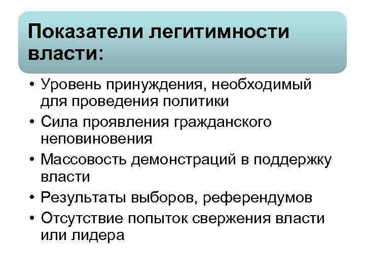 Власть легитимность понятия и определения. Показатели легитимности. Основные показатели легитимности власти. Критерии эффективности политической власти. Легитимная политическая власть.