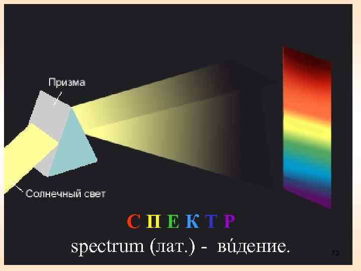 СПЕКТР spectrum (лат. ) - вúдение. 73 