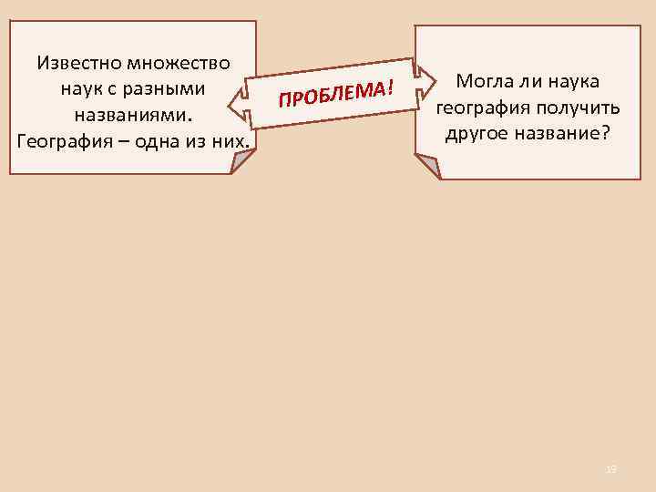 Известно множество наук с разными названиями. География – одна из них. П ОБЛЕМА! Р