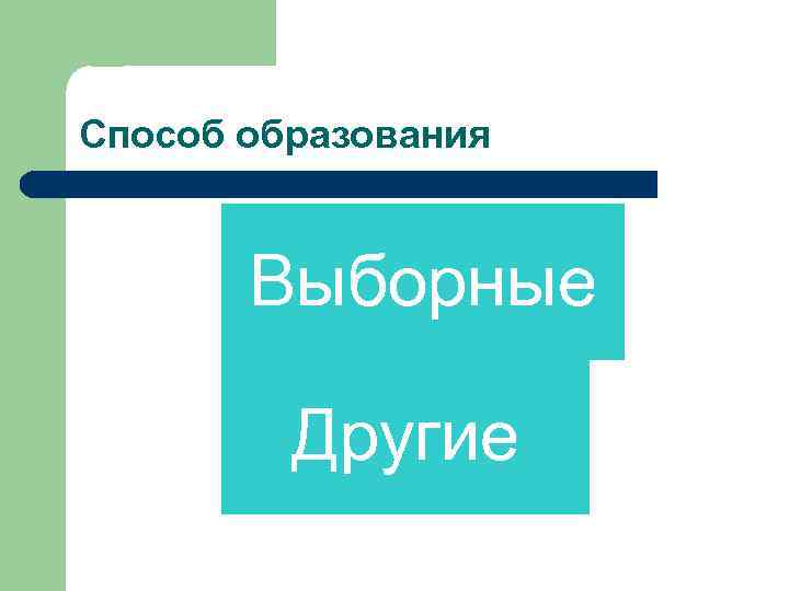 Способ образования Выборные Другие 