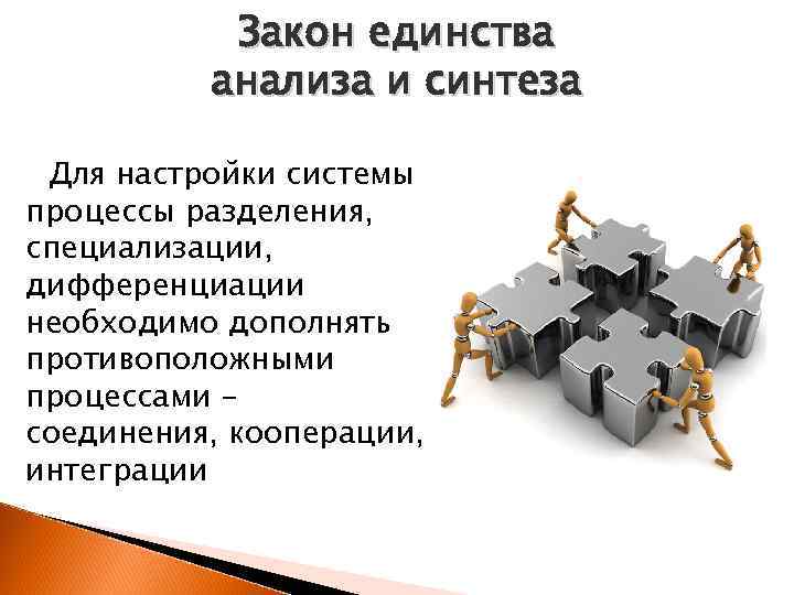 Единство анализа и синтеза. Принцип анализа и синтеза. Единство процессов. Закон единства анализа и синтеза в менеджменте.