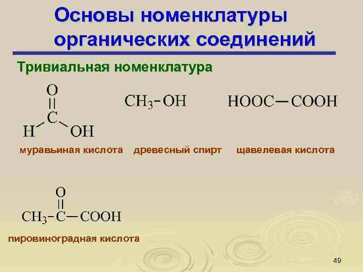 Кислоты органических соединений