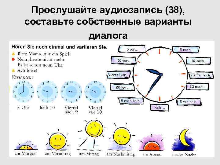 Прослушайте аудиозапись (38), составьте собственные варианты диалога 