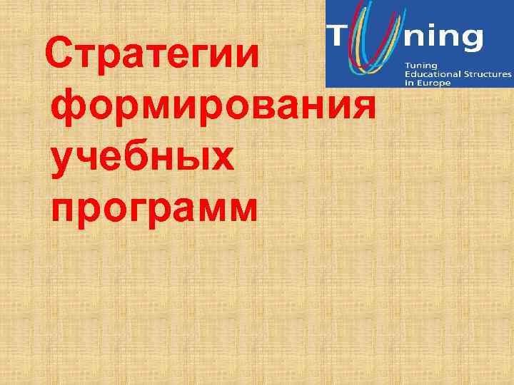  Стратегии формирования учебных программ 
