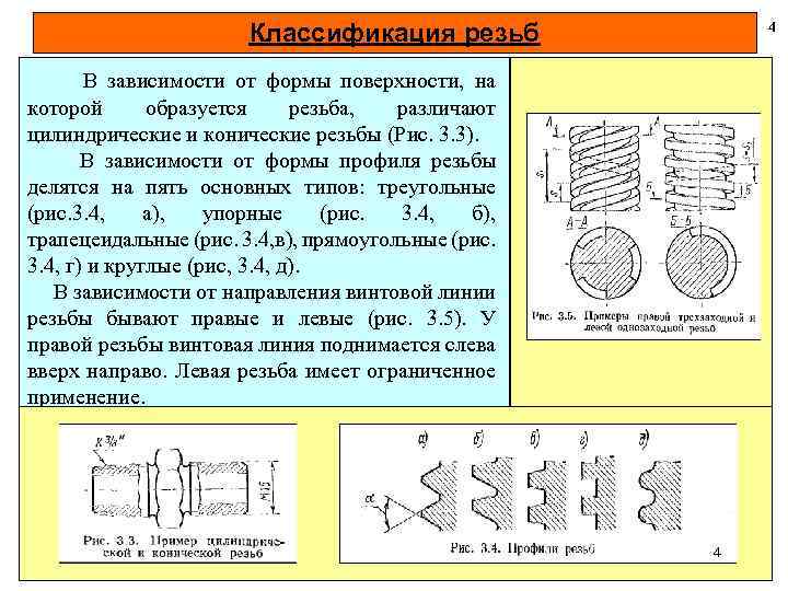 Классификация резьб презентация