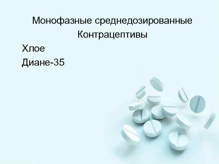 Монофазные среднедозированные Контрацептивы Хлое Диане-35 