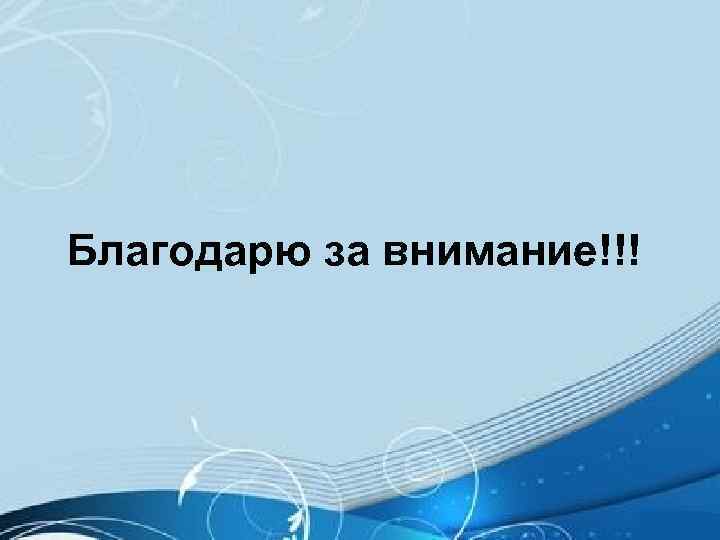 Благодарю за внимание!!! 