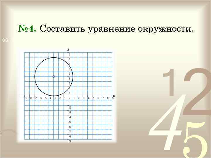 № 4. Составить уравнение окружности. 