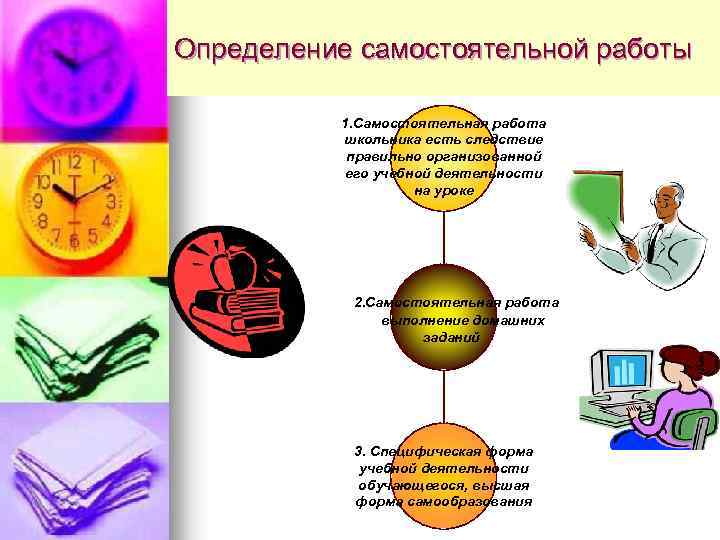 Определение самостоятельной работы 1. Самостоятельная работа школьника есть следствие правильно организованной его учебной деятельности