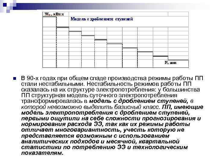 n В 90 -х годах при общем спаде производства режимы работы ПП стали нестабильными.