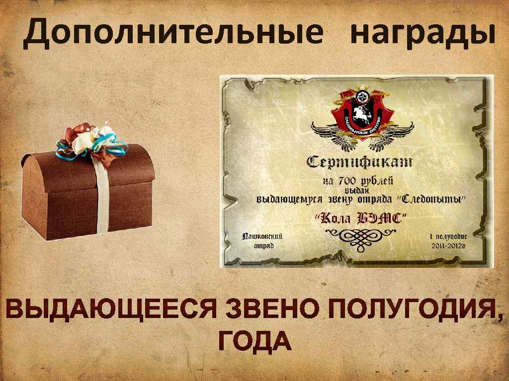 Дополнительные награды 
