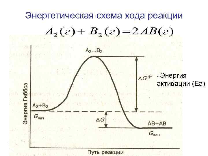 Энергетическая схема хода реакции - Энергия активации (Еа) 