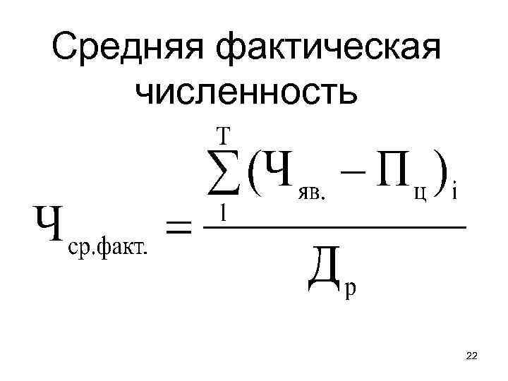Средняя фактическая численность 22 