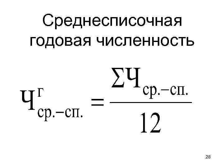 Среднесписочная годовая численность 28 
