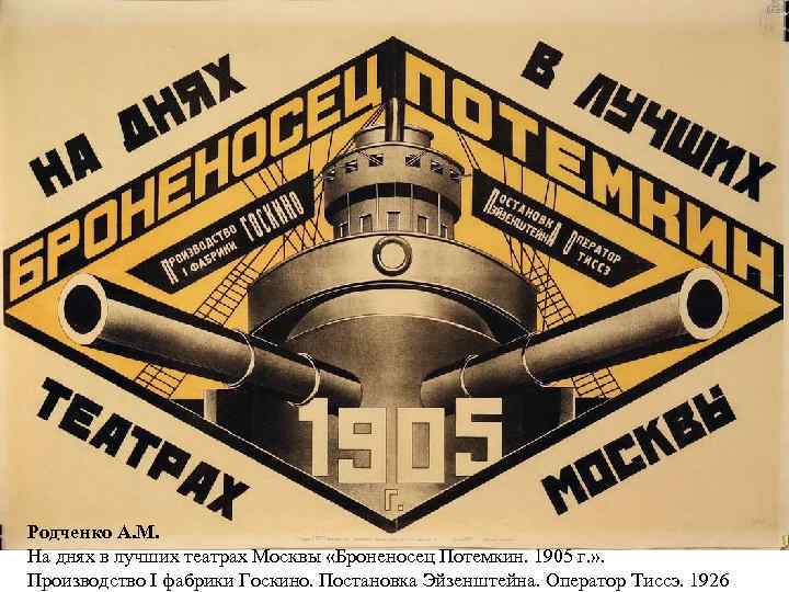 Родченко А. М. На днях в лучших театрах Москвы «Броненосец Потемкин. 1905 г. »