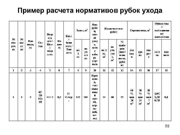 Проект рубок ухода в молодняках образец заполнения