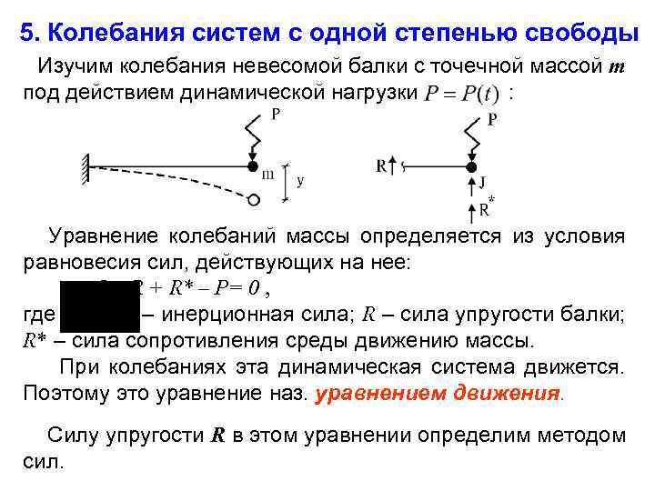 Степенями свободы называют. Число степеней свободы системы формула. Динамическое нагружение. Колебания упругих систем.. Степень свободы колебаний. Число колебательных степеней свободы.