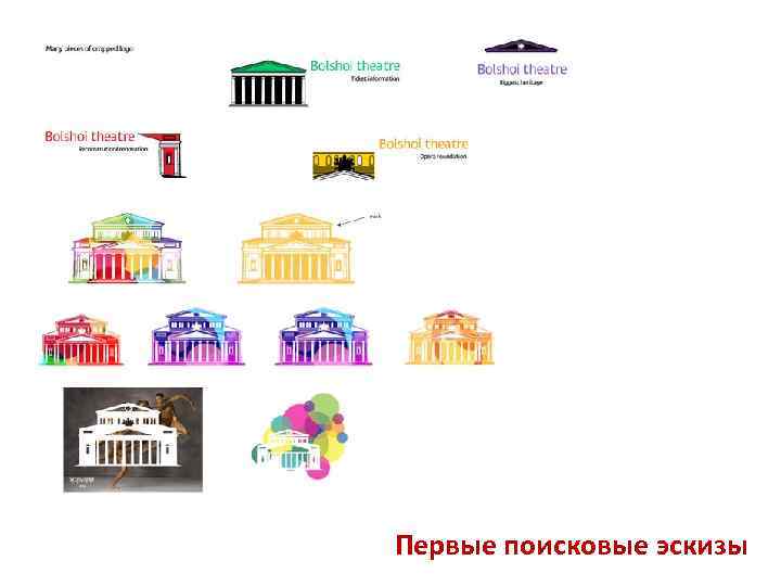 Первые поисковые эскизы 