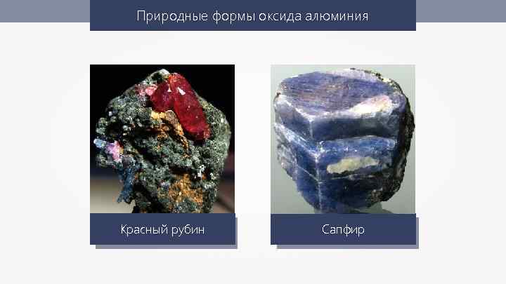 Природные формы оксида алюминия Красный рубин Сапфир 