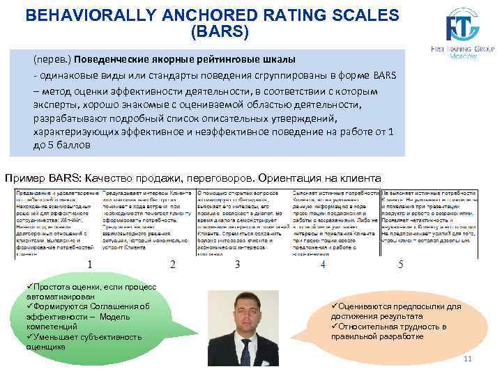 BEHAVIORALLY ANCHORED RATING SCALES (BARS) (перев. ) Поведенческие якорные рейтинговые шкалы - одинаковые виды