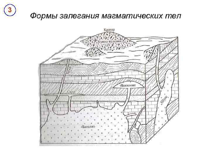 3 Формы залегания магматических тел 