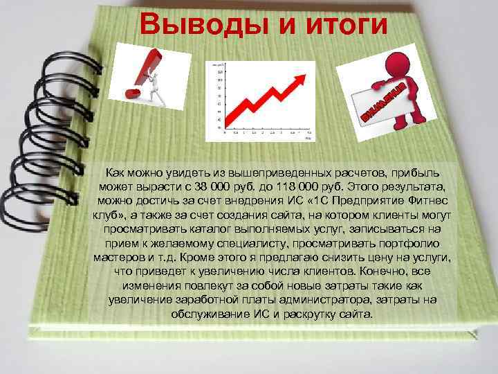 Выводы и итоги Как можно увидеть из вышеприведенных расчетов, прибыль может вырасти с 38