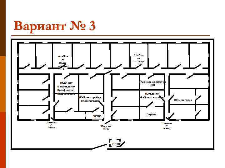 Вариант № 3 p. Кабин ет ген. дир -а ет p. Зам. ген. дир