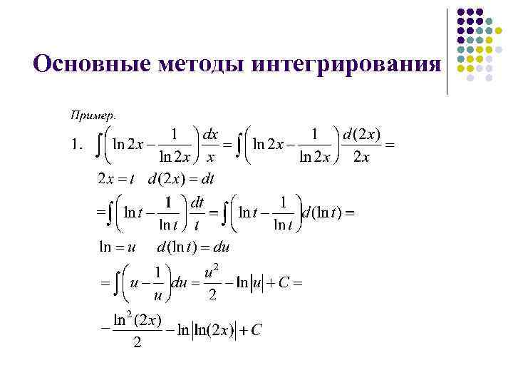 Основные методы интегрирования 