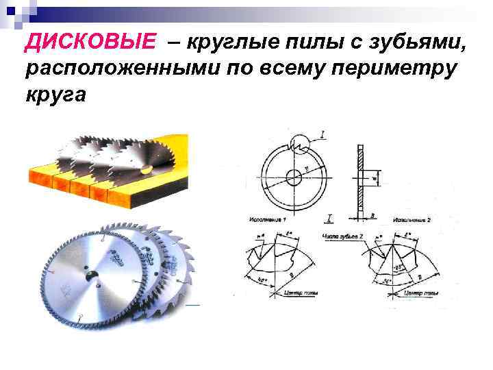 ДИСКОВЫЕ – круглые пилы с зубьями, расположенными по всему периметру круга 