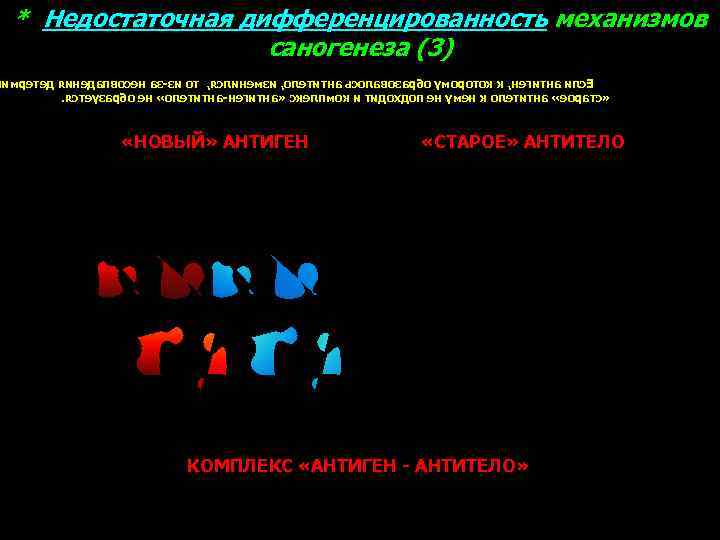 * Недостаточная дифференцированность механизмов саногенеза (3) имретед яинедапвосен аз-зи от , яслинемзи , олетитна