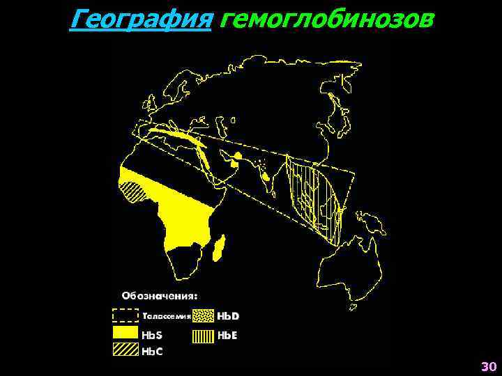 География гемоглобинозов 30 