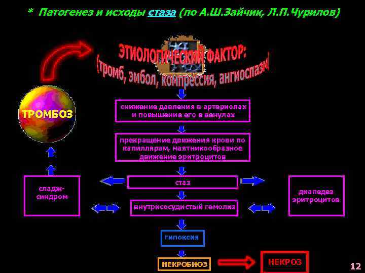 * Патогенез и исходы стаза (по А. Ш. Зайчик, Л. П. Чурилов) ТРОМБОЗ снижение