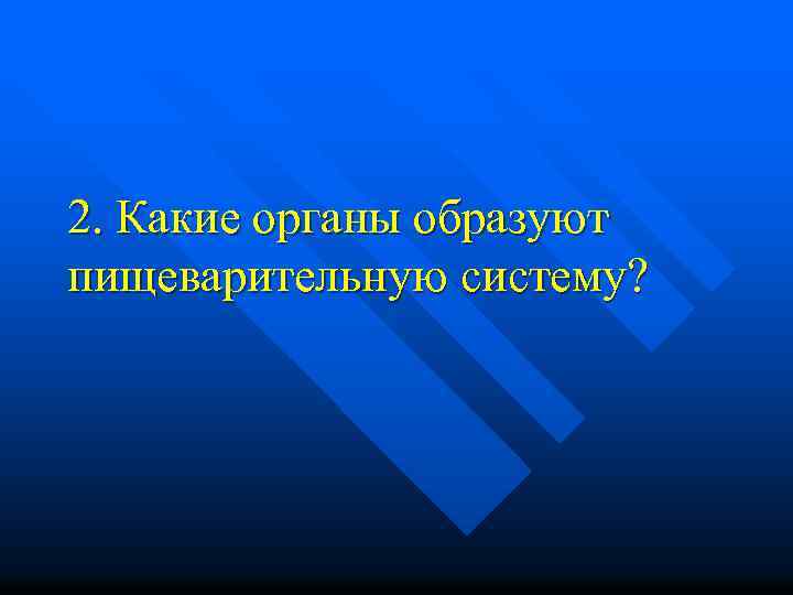 2. Какие органы образуют пищеварительную систему? 